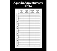 Agenda Appuntamenti 2026: Calendario settimanale 1 colonna - Dalle 7:00 alle 21:00 - Intervalli di 30 minuti - Grande formato A4