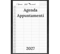 Agenda appuntamenti 2027: Parrucchieri 2027 giornaliera | Un giorno per pagina | 12 mesi italiano da gennaio a dicembre 2027 Intervalli di 30 minuti A4.