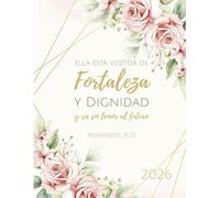 Agenda Cristiana Mujer 2026 - Proverbios 31:25: Planificador Mensual con Versos Bíblicos