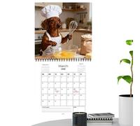 Agenda de 12 meses con diseño de perro salchicha 2026, organizador de calendario para el hogar, para estudiantes, profesores, asesores, autónomos, salones, dormitorios, estudios, oficinas, talleres