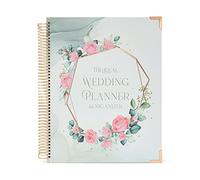 Agenda de boda completa de tapa dura con página de planificación esencial, lista de verificación de 9 x 11 pulgadas