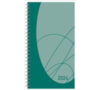 Agenda de bolsillo, modo XL Flexi Colourlux petrol 2024, agenda semanal, carpeta de anillas con tapa dura, 1 semana en 2 páginas, 8,7 x 15,3 cm