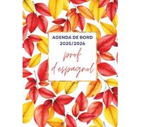 Agenda de Bord 2025-2026 Prof d'Espagnol : Carnet de Bord Enseignant 2025 2026 Espagnol | Cahier Relevé de Notes 16 Doubles Pages pour 30 Élèves, ... des Cours, Calendrier Scolaires, Format A4.