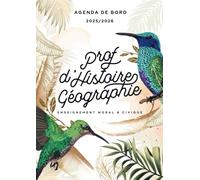 Agenda de bord 2025/2026 professeur d’Histoire Géographie EMC: Carnet de bord A4 pour les enseignants