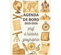 Agenda de Bord 2025/2026 Professeur d'Histoire Géographie EMC : Cahier Relevé de Notes 18 Classes | Carnet de Bord Enseignant 2025 2026 Prof ... | Planificateur de cours ,Semainier | A4.