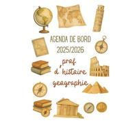 Agenda de Bord 2025/2026 Professeur d'Histoire Géographie EMC: Cahier Relevé de Notes 18 Classes | Carnet de Bord Enseignant 2025 2026 Prof d'Histoire Géographie | Planficateur de cours ,Semainier, A4
