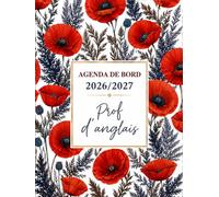 Agenda de bord 2026-2027 Prof d'anglais : carnet de bord professeur anglais 2026 2027 | Planificateur de cours , Calendrier & vacances scolaires | Semainier, Format A4.