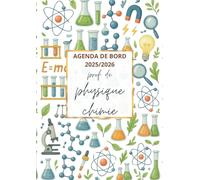 Agenda de Bord Enseignant 2025/2026 Prof de Physique Chimie: Cahier Relevé de Notes pour 18 Classes | Carnet de Bord Professeur de Physique Chimie 2025 2026 | Planificateur de Cours, Semainier | A4.