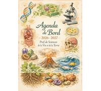 Agenda de Bord Prof de Sciences de la Vie et de la Terre 2026-2027 : Cahier Relevé de Notes pour 18 Classes | Carnet de Bord 2026-2027 Professeur de SVT | Planificateur Semainier, Planning Annuel, A4.