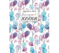 Agenda de Bord Professeur 2025-2026 A4: Grand Planificateur de cours pour les enseignants | 12 mois d'août 2025 à juillet 2026 | Organiseur semainier et mensuel