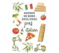 Agenda de bord professeur d'italien 2025 2026: Carnet de Bord Enseignant 2025-2026 Italien | Cahier Relevé de Notes 15 Classes, Organiseur de Cours, Semainier, Calendrier Scolaire | Format A4.