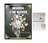Agenda de fin de vida, diario de trabajo guiado de planificación senior, 1 cuaderno de 120 páginas con información importante y secciones de preparación para el testamento, agenda heredada, registro