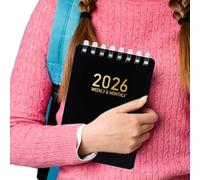 Agenda de horarios | Cuaderno anillado 2026, tamaño de bolsillo A7, cuaderno de trabajo de fecha de bobina suave para investigación, derecho universitario, lugar de trabajo