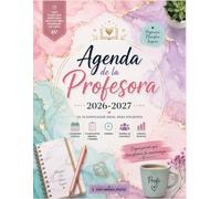 Agenda de la Profesora 2026-2027: Planificador Docente y Cuaderno de la Profesora | Organización Escolar, Planificación Mensual y Semanal, Horario, Asistencia y Notas | Diseño Mármol Pastel