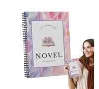 Agenda de novela | Agenda diaria de escritura A5 para autores, libro de trabajo estructurado, programa de ficción para ayudar a lluvia de ideas, organizar, terminar y publicar historias