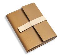 Agenda de Piel Recargable A5 Wanderings, Color Caramelo, 18x23 cm - Tapa de Encuadernación de 6 Anillas - Compatible con Filofax, Organizador de Piel Plena Flor - Planificador de 52 Semanas sin Fecha