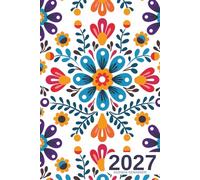 Agenda de poche 2027: Joli Planificateur annuel A5 petit format , Mensuel et Semainier , Une semaine sur 2 pages , Fleurs