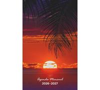 Agenda de poche mensuel 2026-2027: Planificateur 24 mois | Calendrier mensuel de janvier 2026 à décembre 2027 | Format A6 | Thème « Coucher de soleil tropical »