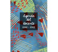 AGENDA DEL DOCENTE 2026-2027: A4 copertina astratta triangoli rossi