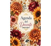Agenda del Docente a5 giornaliera: Elegante Pianificatore Giornaliero per Insegnanti con Valutazioni, 1 Pagina per Giorno | Registro de professore | Fiori.