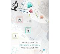 Agenda del Profesor de Química y Física: Cuaderno para docentes tamaño A4 con planificador semanal y mensual