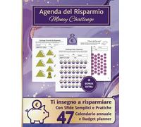 Agenda del Risparmio Money Challenge: Ti insegno a risparmiare con 47 Sfide, Calendario e Budget Planner per Prendere il Controllo delle Tue Finanze! Copertina Viola