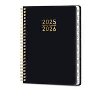 Agenda diaria 2025-2026, agenda de julio de 2025 a junio de 2026, libro de planificación de calendario de tapa dura de polipropileno, con 12 pestañas mensuales, bolsillo interior, encuadernación en