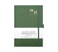 Agenda diaria 2026-2027 de julio de 2026 a junio de 2027, agenda académica de poliuretano con ranura elástica para bolígrafo, 384 páginas, para programación diaria y calendario anual