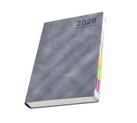 Agenda diaria 2026, 360 páginas, tapa blanda, piel, diario diario académico 2026, cuaderno académico 2026, 21,6 x 14,5 cm, plan anual de piel sintética