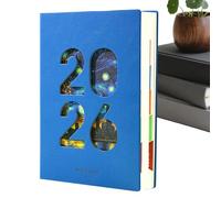 Agenda diaria 2026 | Cuaderno A5 de piel sintética de 365 días | Agenda semanal y mensual para el 2026 - Para programación, estudio, citas, trabajo, planificación, hogar, escuela, aula y Viagg