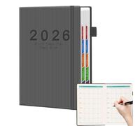 Agenda diaria A5, agenda con pestañas, de 8,3 x 5,8 pulgadas con vista anual, diario de papel grueso, organizador de oficina con estilo , gestión de la escuela en casa