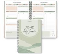 Agenda diaria ADHD para adultos neurodivergentes, planificador diario de productividad y gestión de tareas para mantenerse organizado y concentrado (verde)