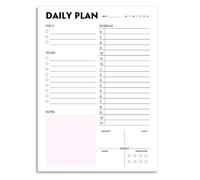 Agenda diaria, blocs de notas, planificador de comidas y fitness, diario de seguimiento con 60 hojas para entrenamiento, lectura, programación de comidas, planificación, libro de revisión