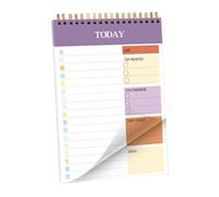 Agenda diaria con doble bobina, diario académico, 104 páginas, blocs de notas a rayas para planificación diaria y anotar objetivos