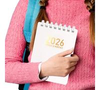 Agenda diaria - Cuaderno anillado 2026 | Tamaño de bolsillo, bobina suave, cuaderno de trabajo A7 para la escuela, planificación, diario, investigación, enfermería, escritura, estudio