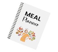 Agenda diaria de comidas, doble bobina, agenda diaria para cenas, desayunos, cuaderno de 21 x 14 cm, cuaderno de recetas