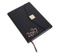 Agenda Diaria de Negocios A5 2027, Cuaderno Tríptico Negro | Planificador Mensual Semanal y Diario, PU y Papel, para Trabajo y Estudio, Control Anual