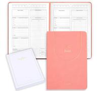 Agenda diaria de piel para adultos neurodivergentes para TDAH - Planificador diario de productividad y gestión de tareas para mantenerse organizado y concentrado, A5 (rosa salmón)