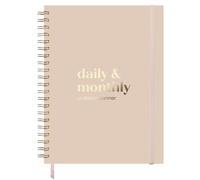 Agenda diaria grande con horario por hora, calendario 2026, 8.5 x 11 pulgadas, agenda de 6 meses sin fecha para productividad, página completa al día, calendario 2026, lista de tareas, bloqueo de