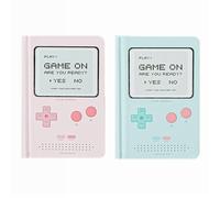 Agenda diaria sin fecha de 365 días, cuaderno de diseño de juego, organizador de bolsillo, libro de citas, cuaderno A6, mini diario lindo (rosa y verde)