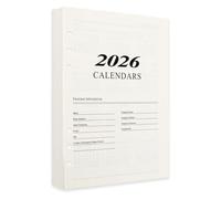 Agenda en inglés 2026 página A5 diario complementario del Programa diario inserción de hojas sueltas bolsas rellenas de papel cuaderno en blanco cuaderno de notas de la Oficina