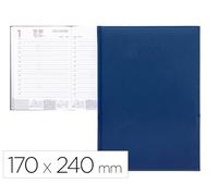 AGENDA ENCUADERNADA LIDERPAPEL CRETA 17X24 CM 2024 DIA PAGINA COLOR AZUL PAPEL 70 GR
