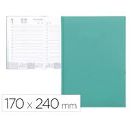 AGENDA ENCUADERNADA LIDERPAPEL CRETA 17X24 CM 2024 DIA PAGINA COLOR TURQUESA PAPEL 70 GR
