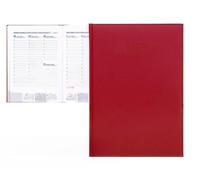 AGENDA ENCUADERNADA LIDERPAPEL CRETA 17X24 CM 2024 SEMANA VISTA COLOR ROJO PAPEL 70 GR