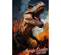 Agenda Escolar 2025 2026 Dinosaurio: Para Nino, Nina, Primaria, Secundaria, Estudiante, Universitario, De lunes a sábado, A5, Edición española.