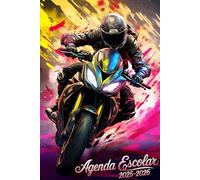 Agenda Escolar 2025 2026 Motociclista: Para Nino, Nina, Primaria, Secundaria, Estudiante, Universitario, De lunes a sábado, A5, Edición española.