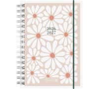 Agenda Escolar 2026/2027 "Daisy" | A5, plástico: 1 página = 1 día, sábado y dominio en una página; calendario: agosto 2026 a julio de 2027