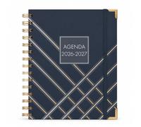 Agenda Escolar 2026-2027 Día por Página A5 | Espiral Metálica + Goma Elástica | Planificación Mensual | 4 Idiomas | Bolsillo Interior | Agenda Curso Septiembre 2026 - Junio 2027 | Sweetcolor (Negro)