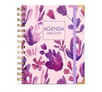 Agenda Escolar 2026-2027 Día por Página A5 | Espiral Metálica + Goma Elástica | Planificación Mensual | 4 Idiomas | Bolsillo Interior | Agenda Curso Septiembre 2026 - Junio 2027 | Sweetcolor (Lila)