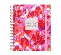 Agenda Escolar 2026-2027 Día por Página A5 | Espiral Metálica + Goma Elástica | Planificación Mensual | 4 Idiomas | Bolsillo Interior | Agenda Curso Septiembre 2026 - Junio 2027 | Sweetcolor (Rojo)